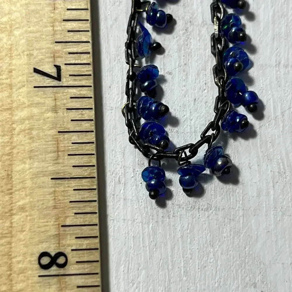 Zad Shades of Blue Necklace Delicate Dainty Chain 16